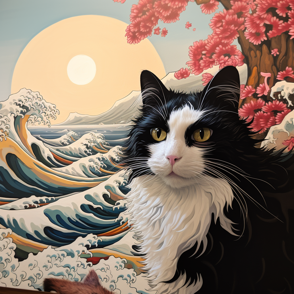 Pet Art Personalized Japanese Wave Collection